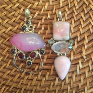 Large pink artisan pendant